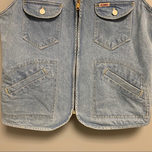 Vintage 1990s Gitano Denim Jean Vest Jacket LRG - Picture 7 of 10